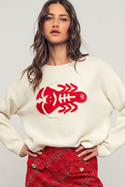 Lobster Embroidered Sweater