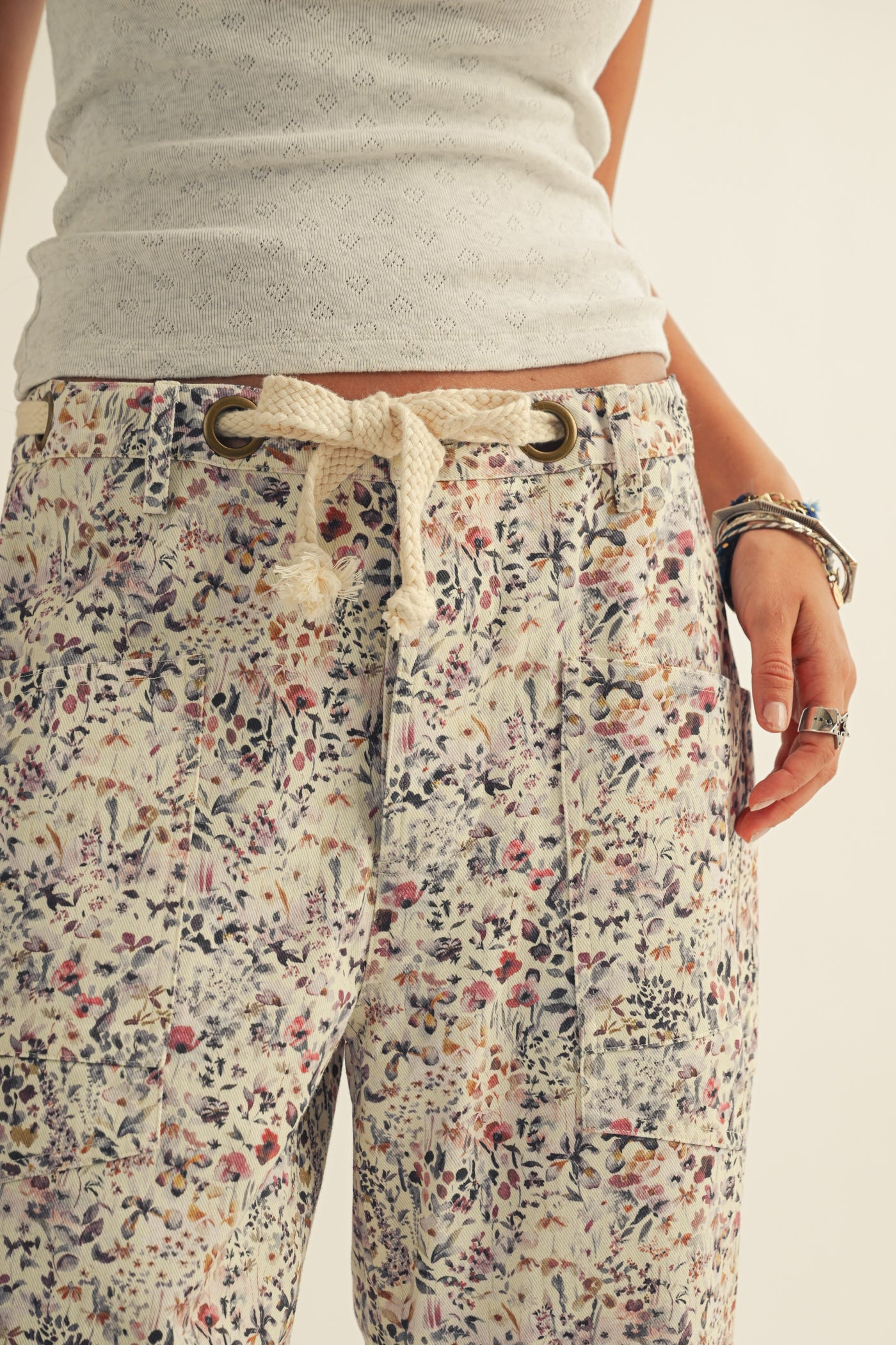 Wild Flowers Rope String Pant