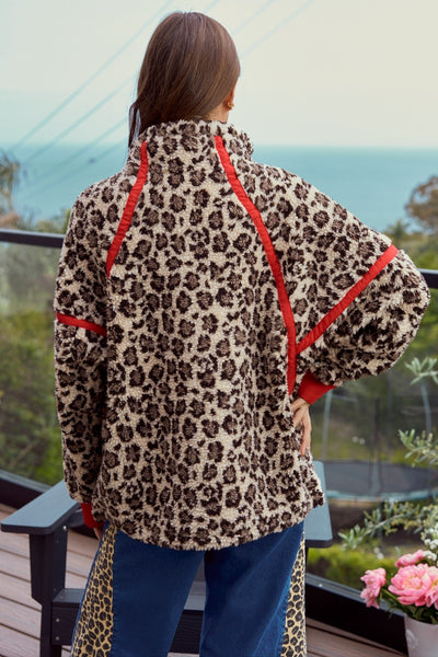 Leopard Fleece Pullover