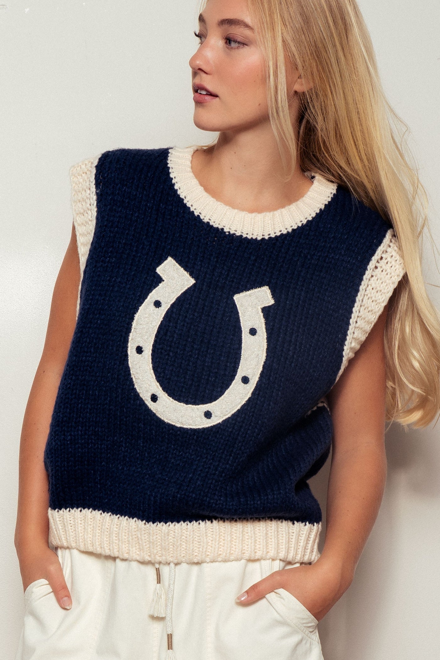 Lucky Horseshoe Sweater Vest