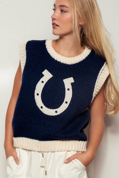 Lucky Horseshoe Sweater Vest
