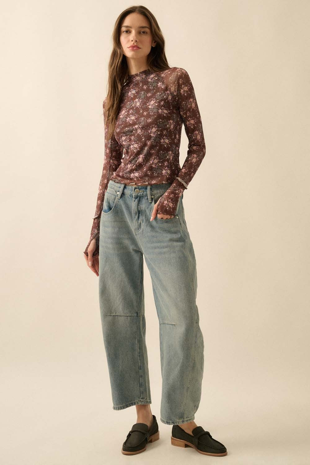 Shelby Floral Mesh Top