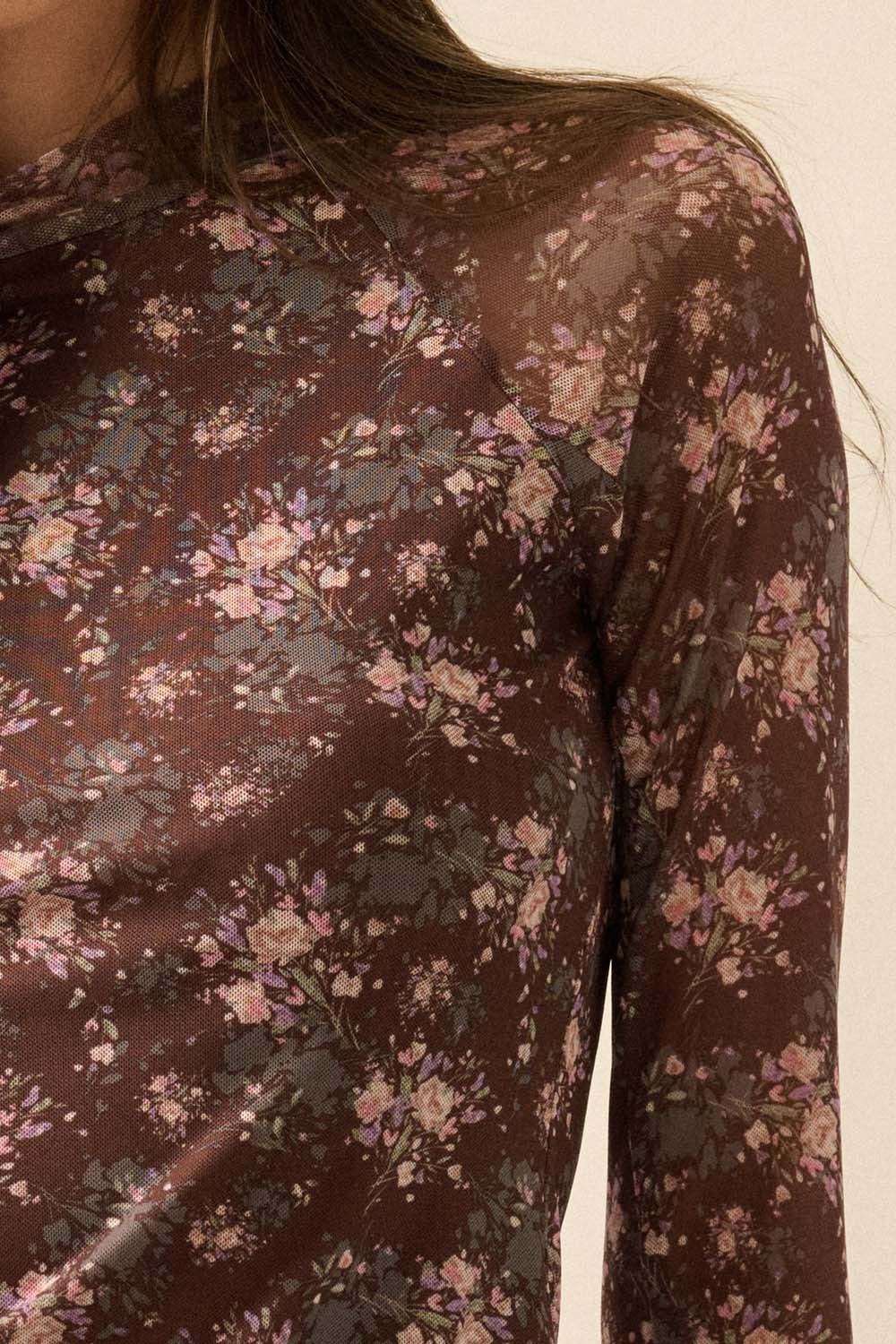 Shelby Floral Mesh Top