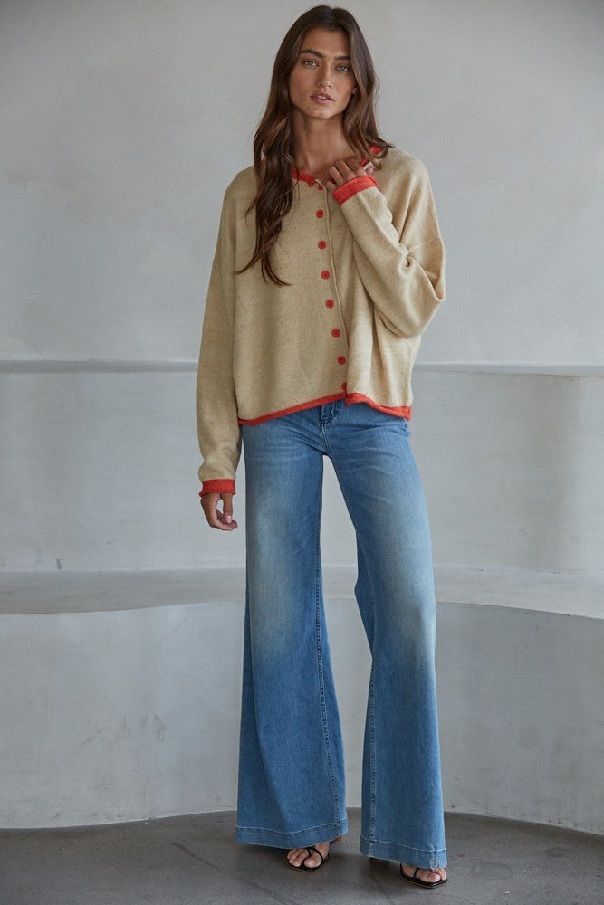 Darcie Contrast Cardigan