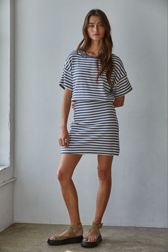 Marley Striped Mini Dress - Beloved Boutique 