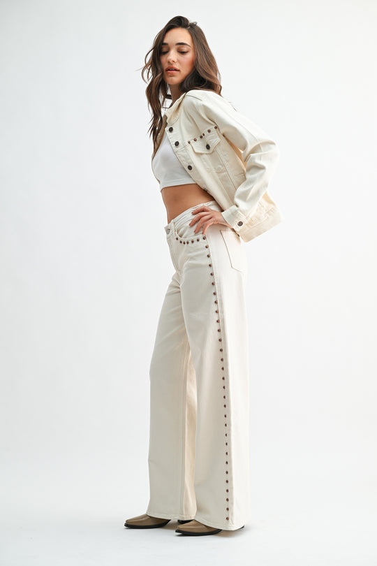 Studded Wide Leg Denim