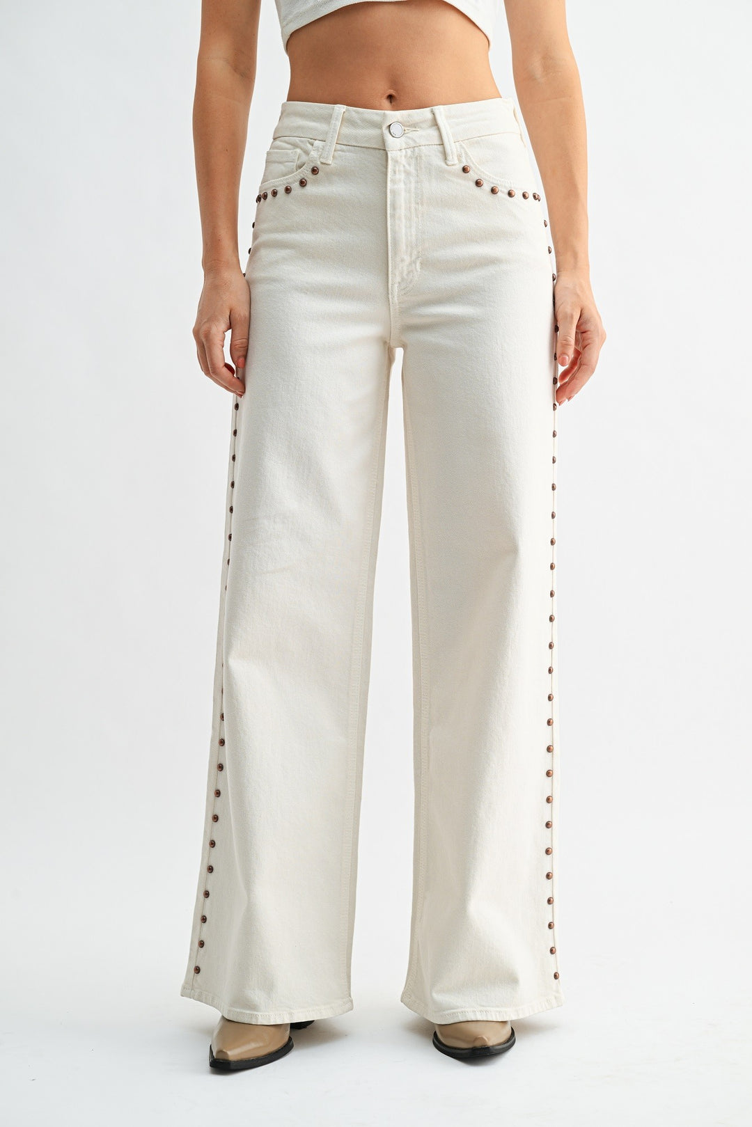 Studded Wide Leg Denim