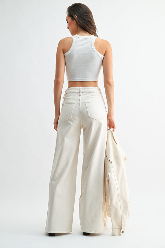 Studded Wide Leg Denim