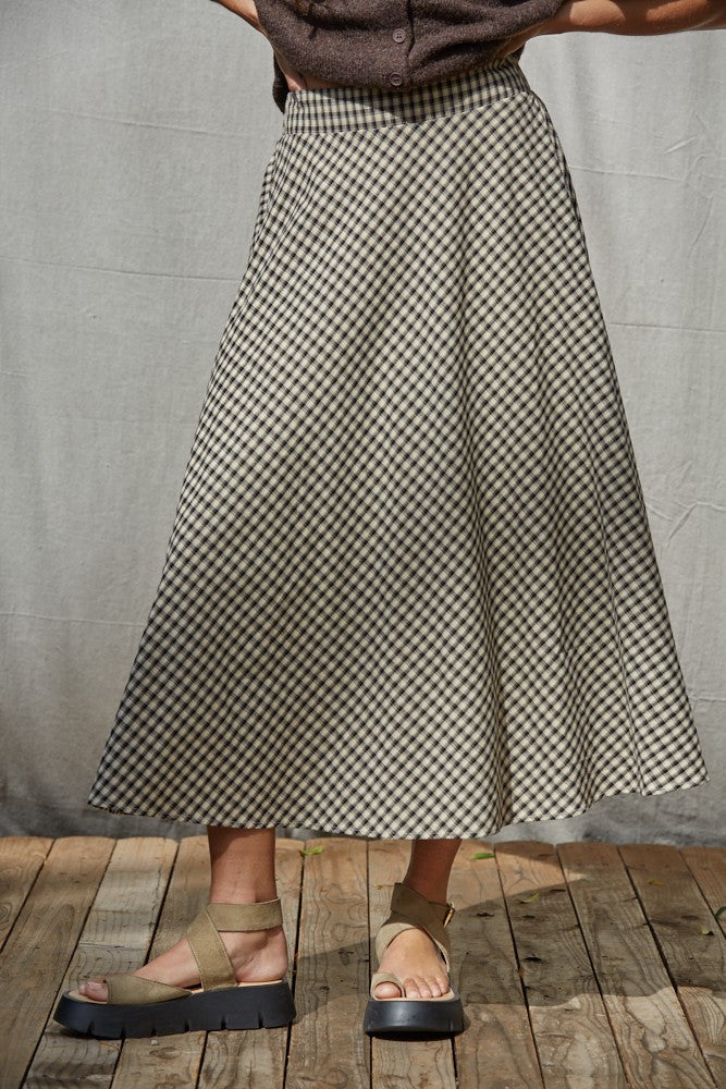 Amos Gingham Maxi Skirt