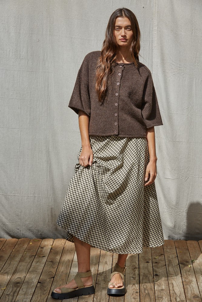 Amos Gingham Maxi Skirt