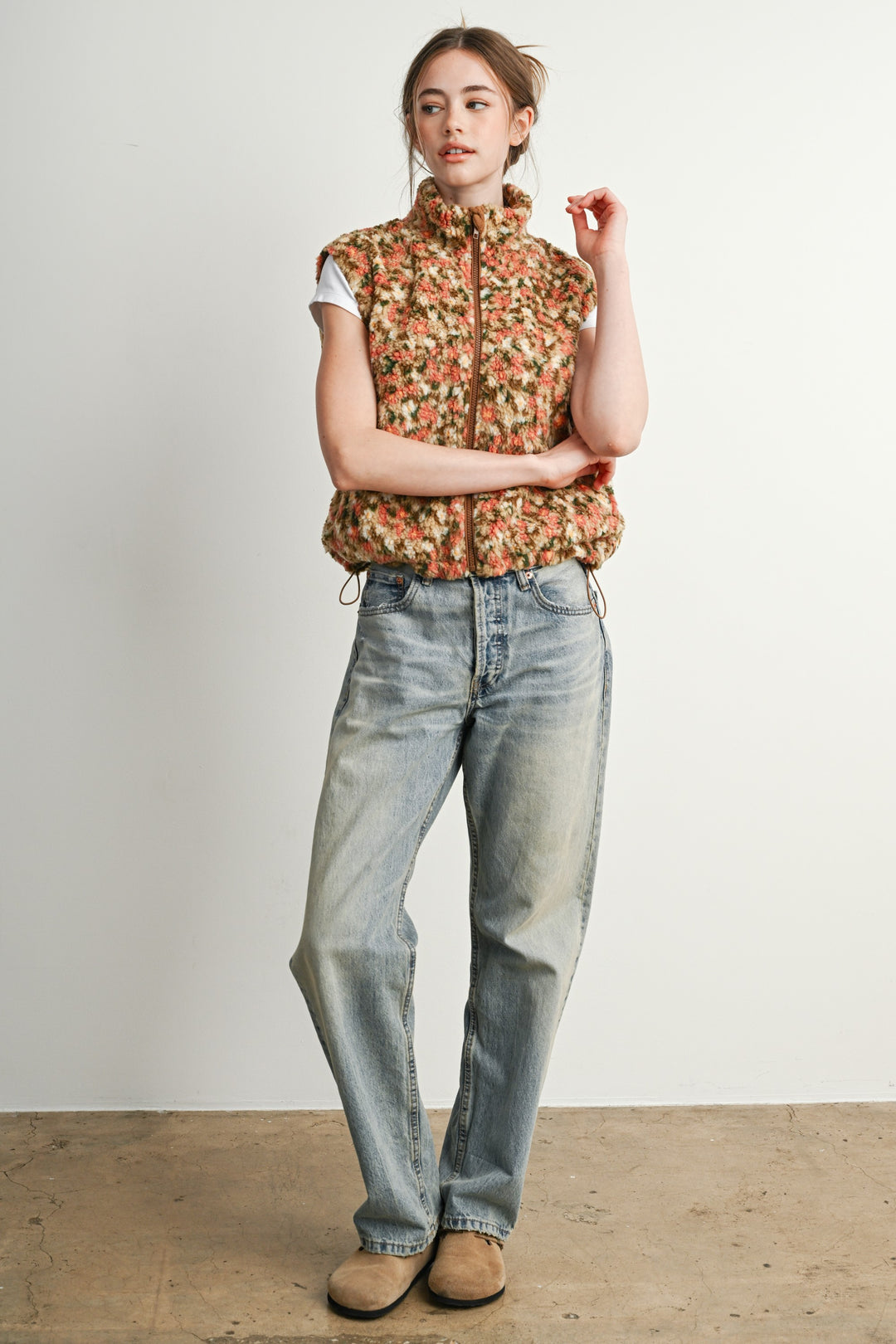 Ditsy Floral Sherpa Vest