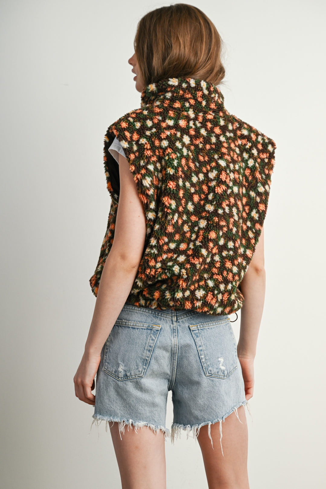 Ditsy Floral Sherpa Vest