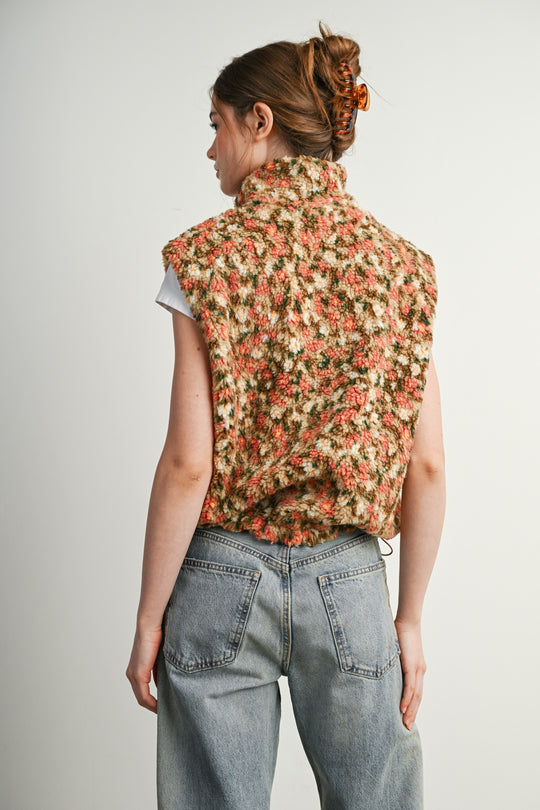 Ditsy Floral Sherpa Vest