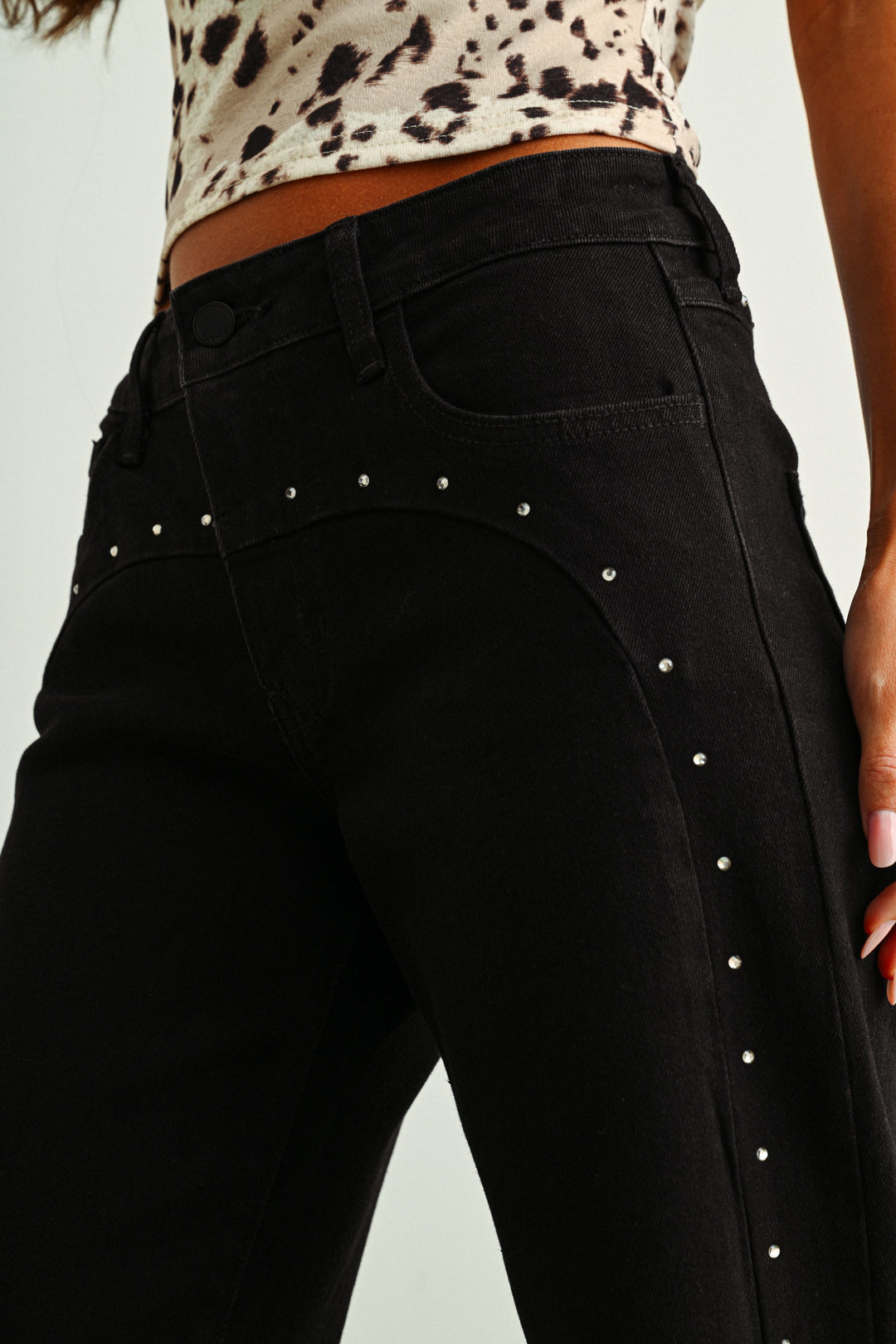 Western Rhinestone Straight Jean