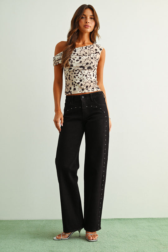 Western Rhinestone Straight Jean