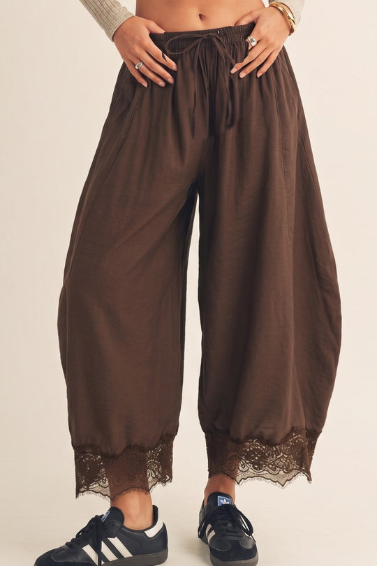 Cove Lace Trim Barrel Pant
