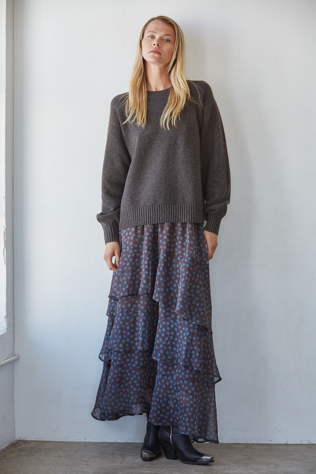 Kylo Dotted Midi Skirt