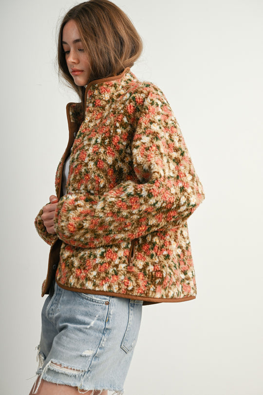 Ditsy Floral Sherpa Jacket