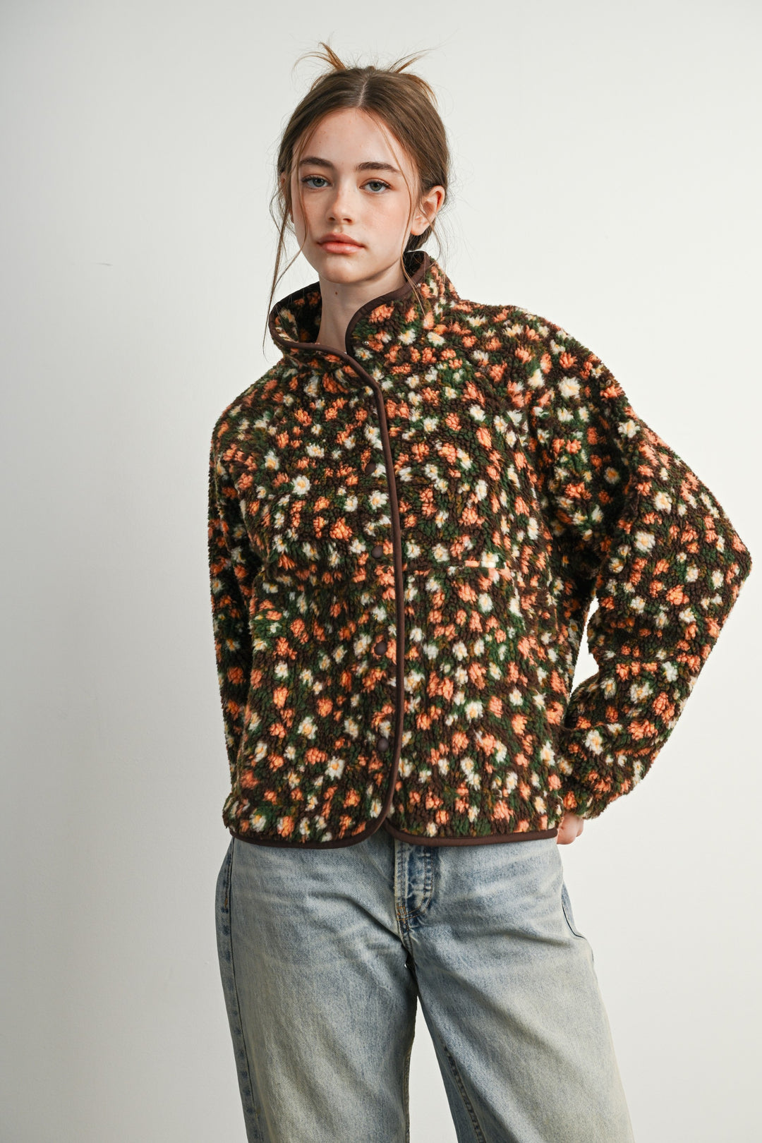 Ditsy Floral Sherpa Jacket