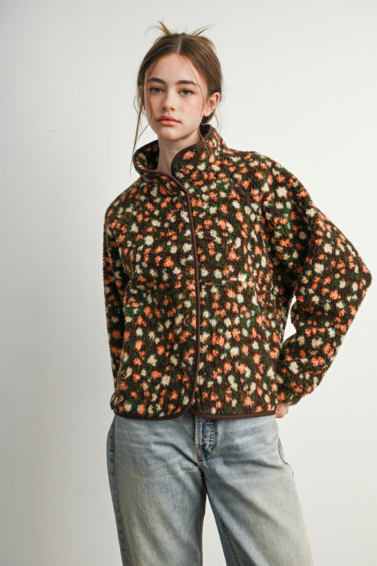 Ditsy Floral Sherpa Jacket