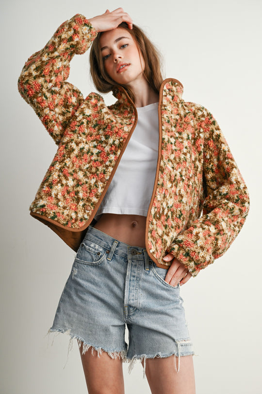 Ditsy Floral Sherpa Jacket