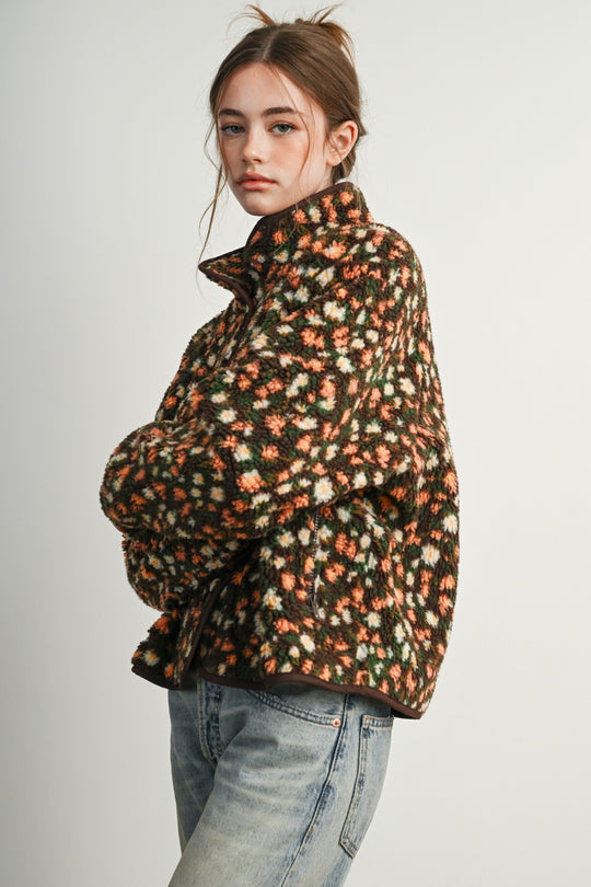 Ditsy Floral Sherpa Jacket