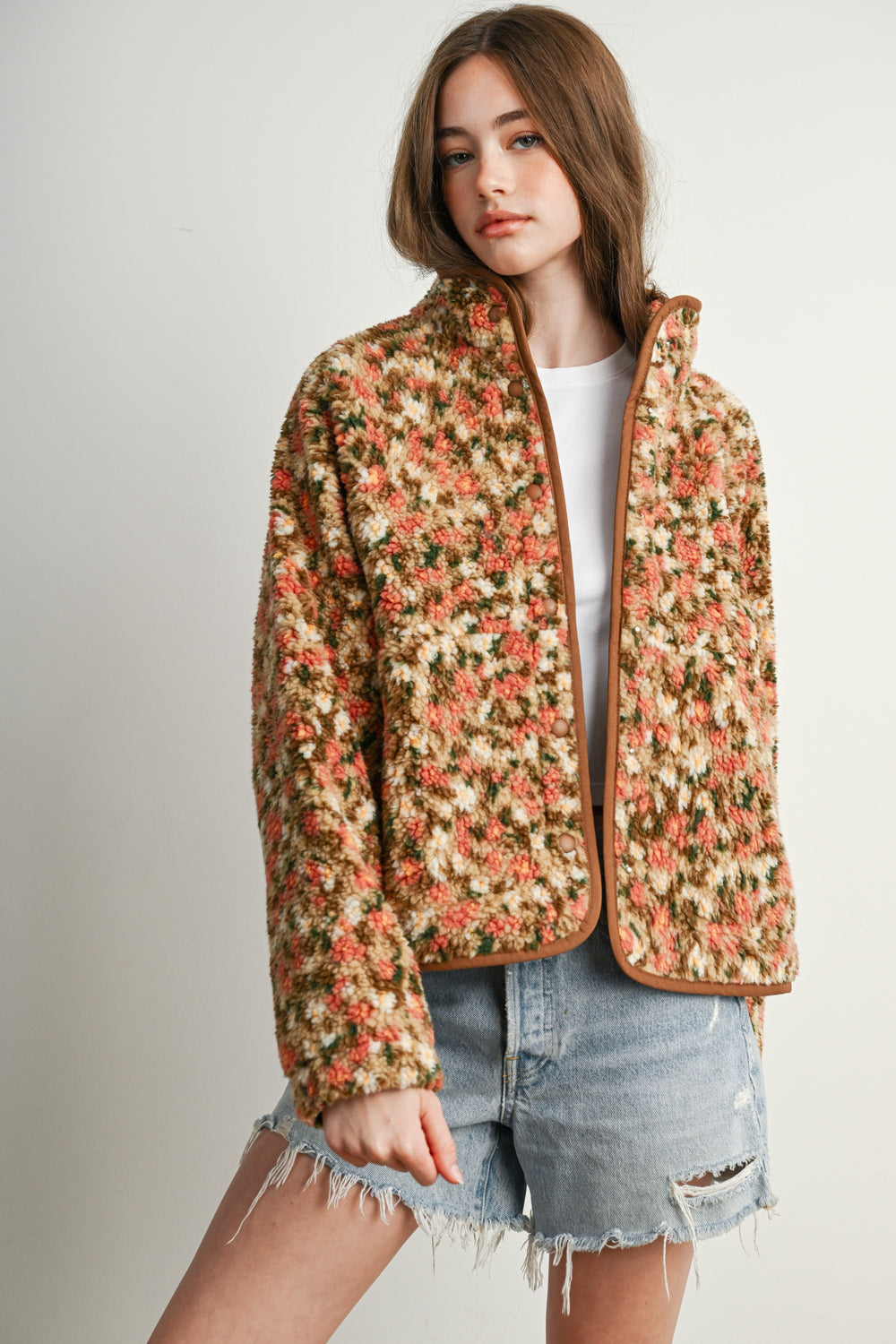 Ditsy Floral Sherpa Jacket