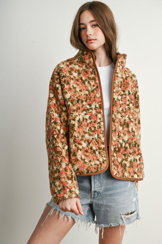 Ditsy Floral Sherpa Jacket