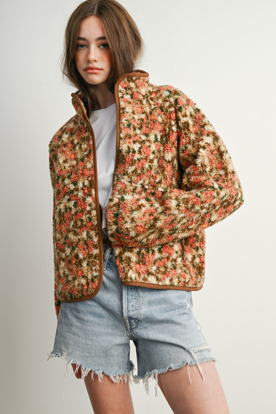 Ditsy Floral Sherpa Jacket