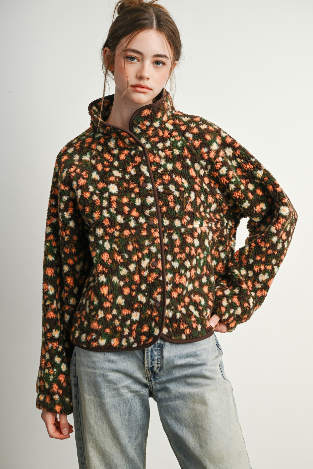 Ditsy Floral Sherpa Jacket