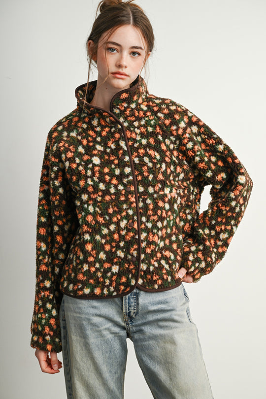 Ditsy Floral Sherpa Jacket
