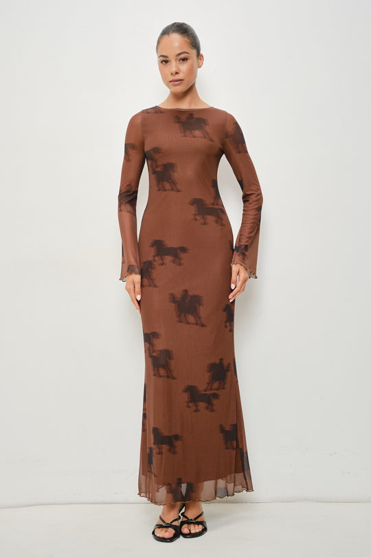 Roger Horse Print Mesh Dress