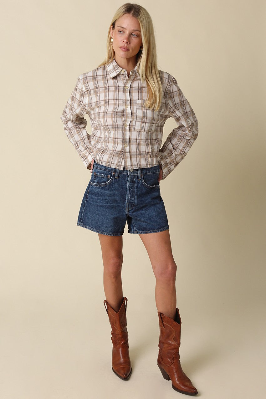 Charlee Plaid Cropped Shirt