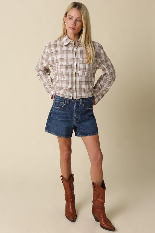 Charlee Plaid Cropped Shirt