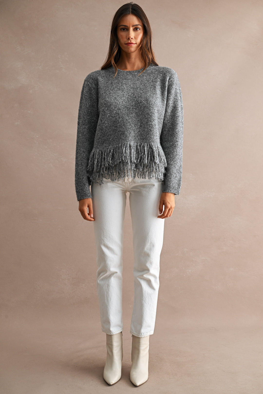 Swan Fringe Sweater