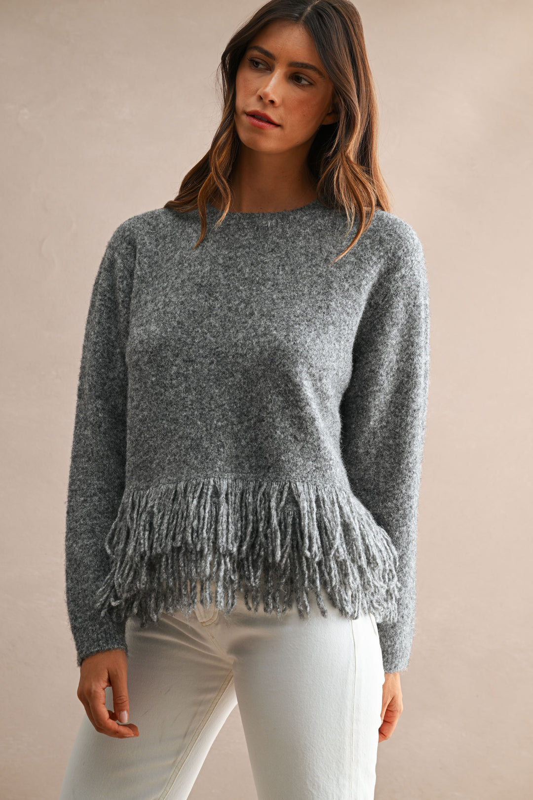 Swan Fringe Sweater