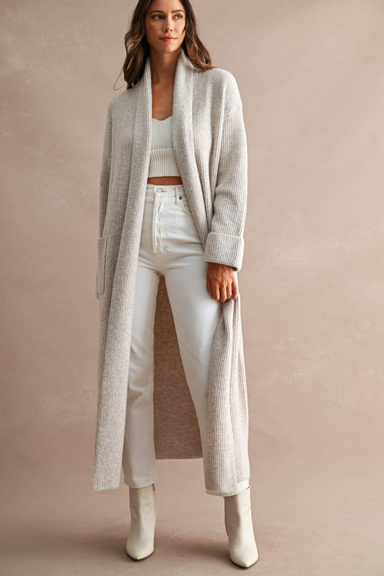 Lottie Ribbed Long Cardigan