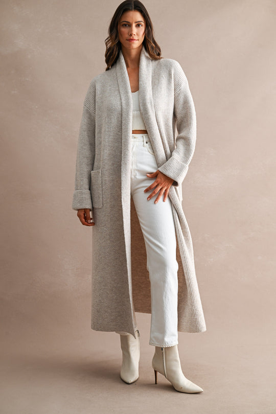 Lottie Ribbed Long Cardigan