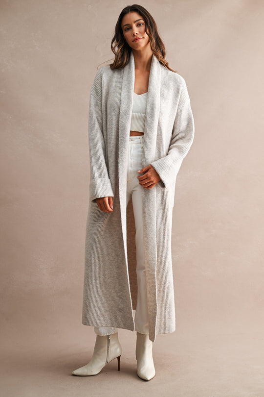 Lottie Ribbed Long Cardigan