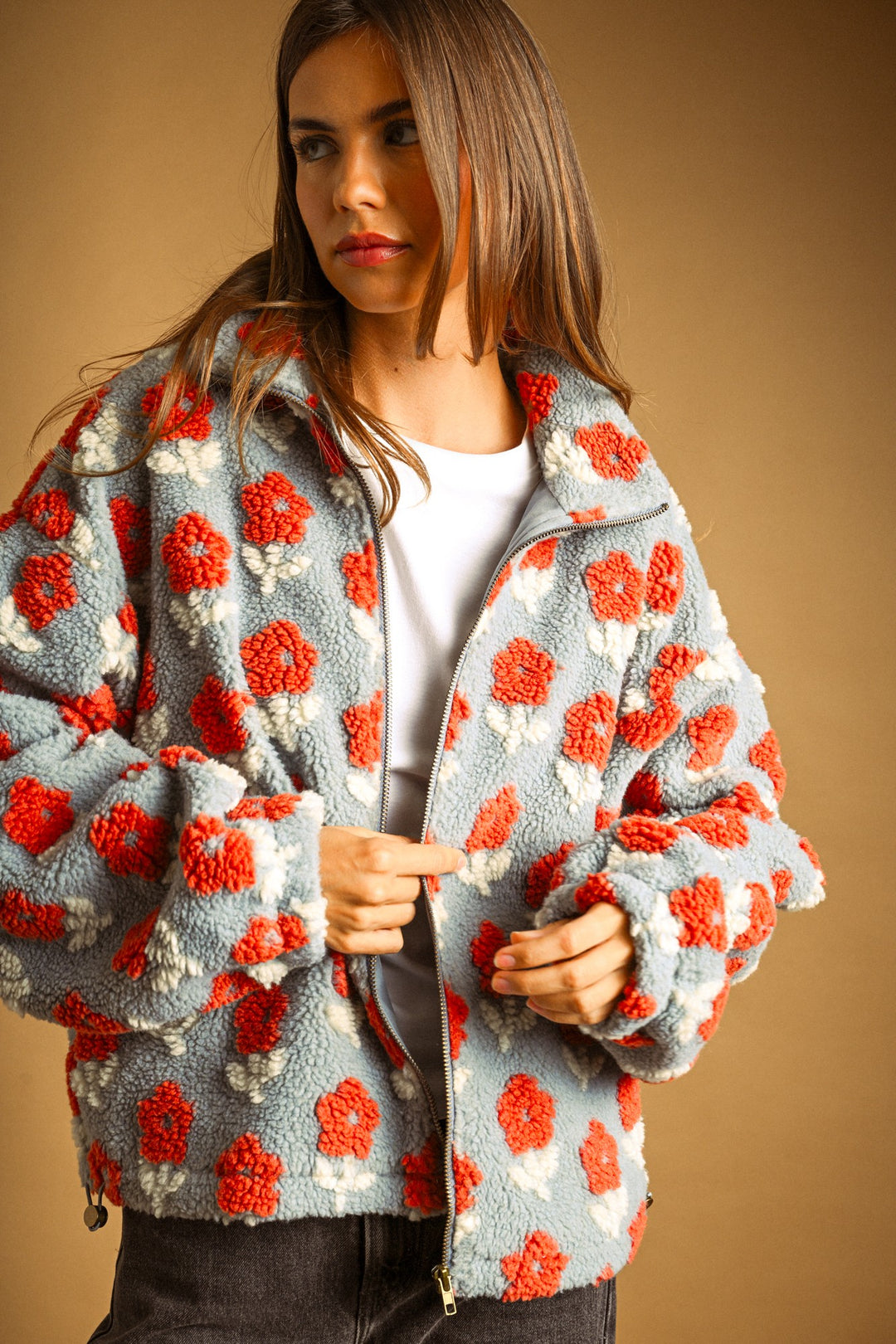 Floral Sherpa Jacket