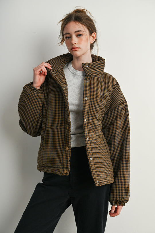 Pippa Gingham Puffer Jacket