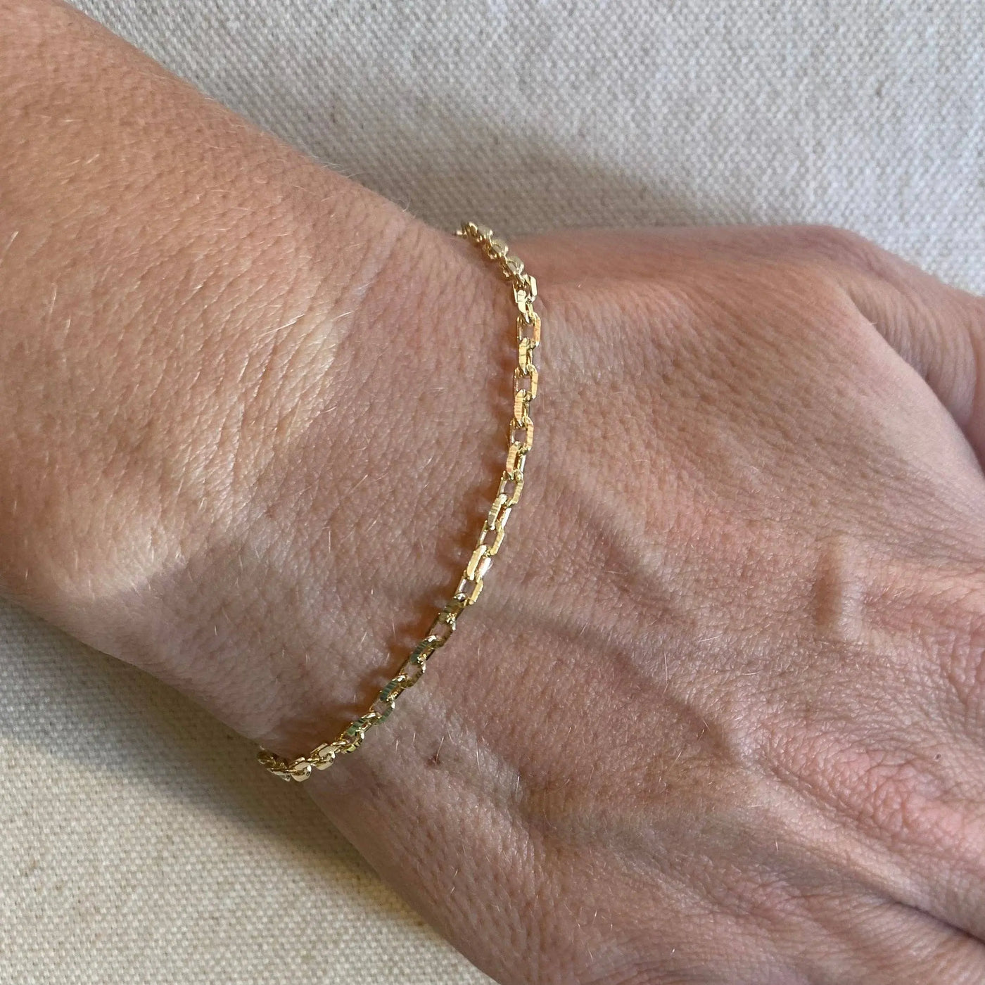 18k Gold Filled Diamond Cut Anchor Link Bracelet GoldFi