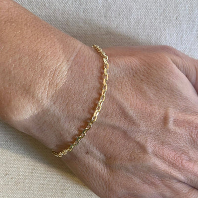 18k Gold Filled Diamond Cut Anchor Link Bracelet GoldFi