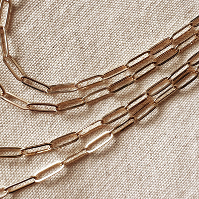 18k Gold Filled Classic Paperclip Chain GoldFi