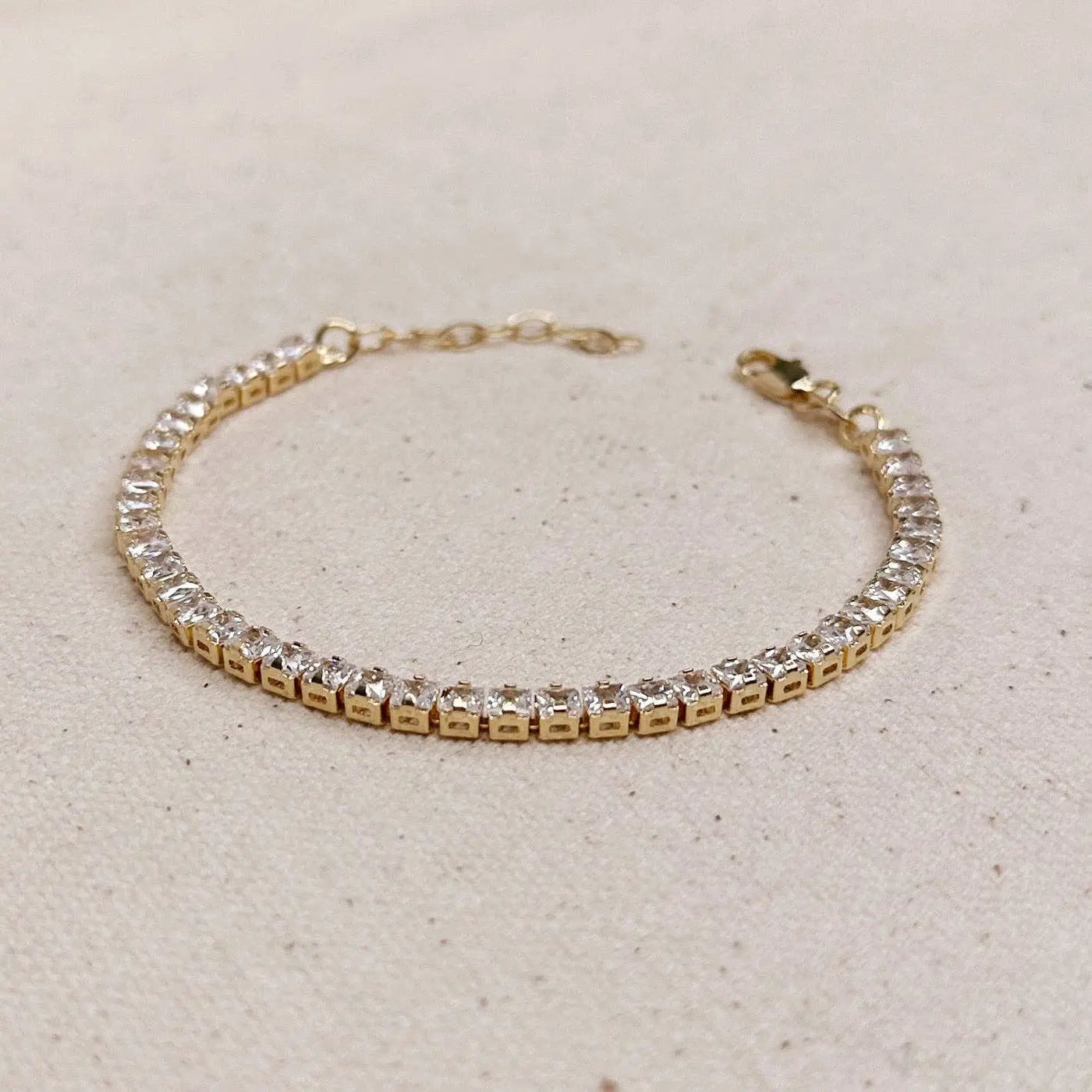 18k Gold Filled 3mm CZ Tennis Bracelet GoldFi