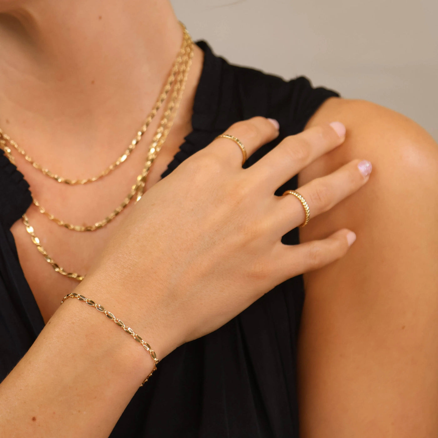 18k Gold Filled 3mm Fancy Chain Bracelet GoldFi