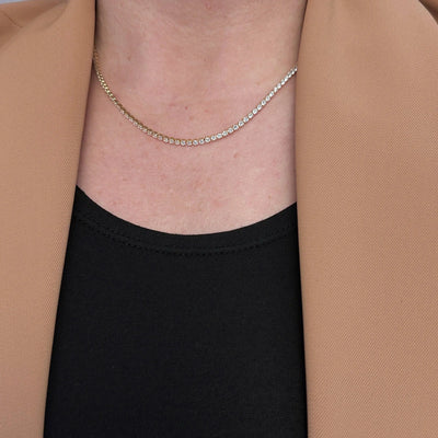 18k Gold Filled 2mm CZ Tennis Necklace GoldFi