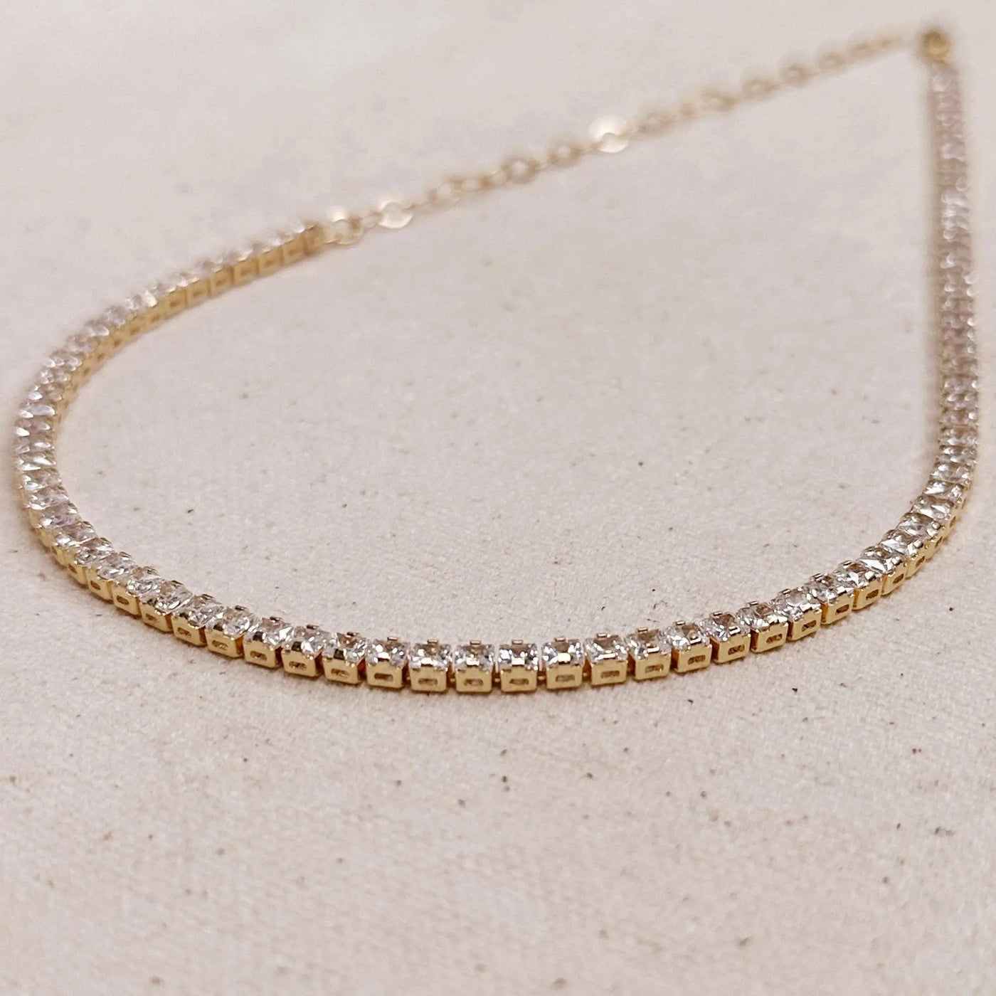 18k Gold Filled 3mm CZ Tennis Necklace GoldFi