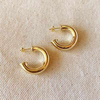 18k Gold Filled 25mm Chubby C-Hoop Earrings GoldFi