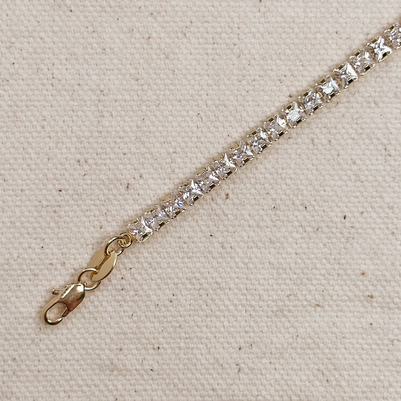 18k Gold Filled 3mm CZ Tennis Bracelet GoldFi